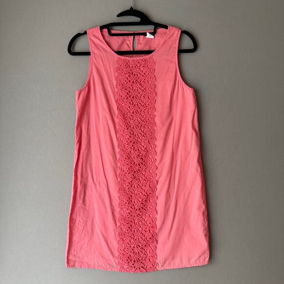 J. Crew sz XS pink 100% cotton shift mod sleeveless mini dress - Picture 1 of 7